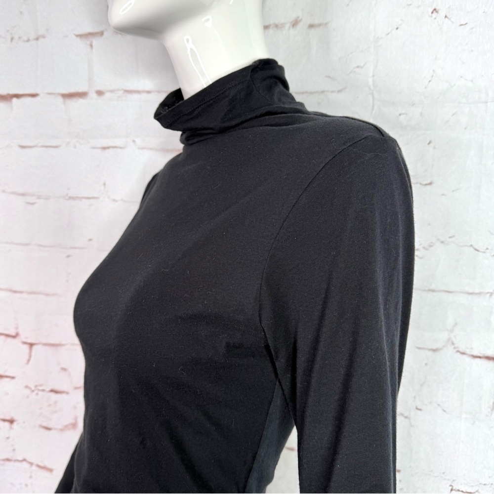 VELVET by Graham & Spencer Black Cowl Neck Pullover Ruched Bodycon Dress Medium - Picture 8 of 13